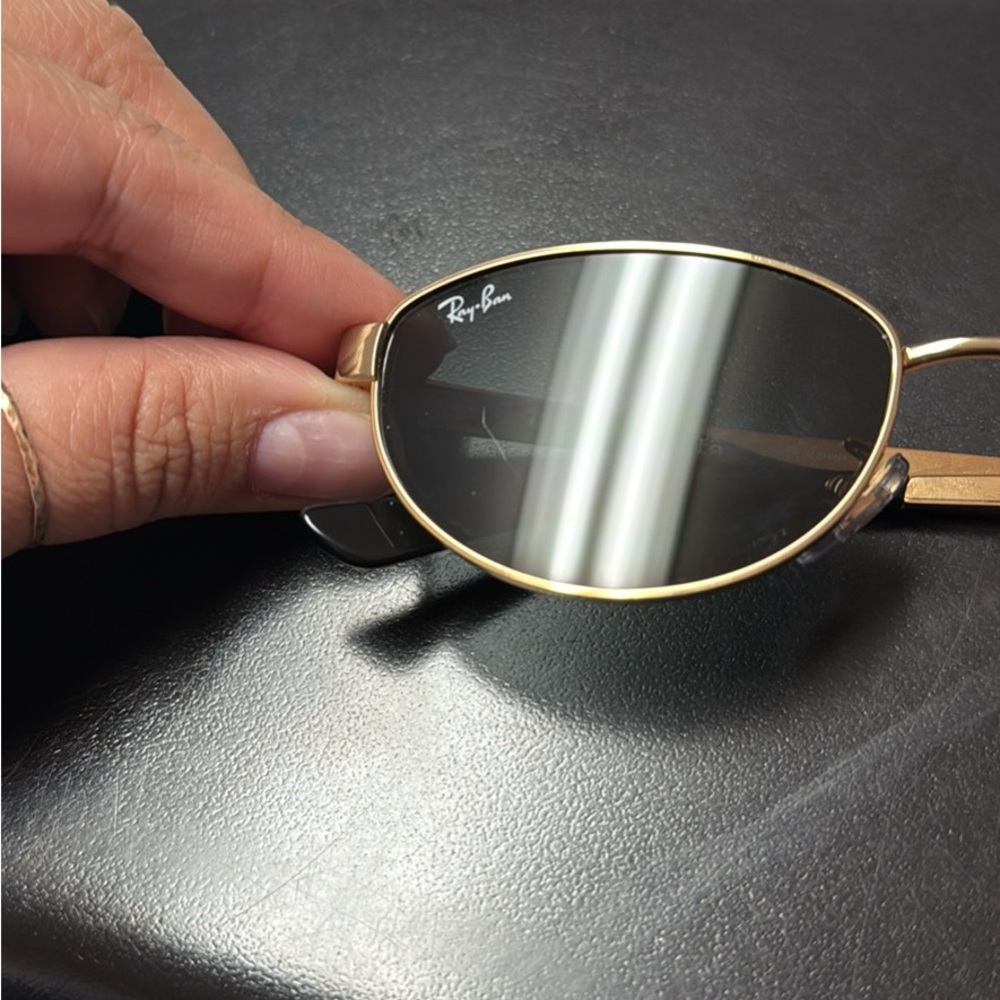 Ray-Ban Gold Frame Sunglasses with Black Lenses